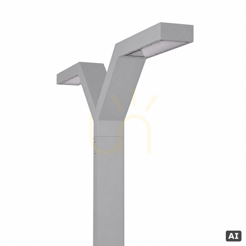 Check Lighting column Norlys Trysil 1036AL double-arm light grey RAL 9006 LED 34 W 3000 K 400 cm