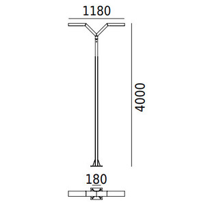 Norlys Trysil 1042BL LED garden pole light, black RAL 9005, 400 cm, 23.3 W, 3000 K small 2