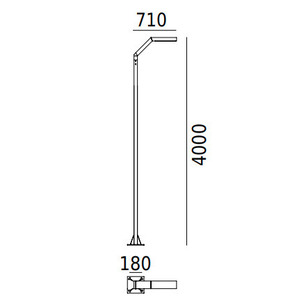 Lighting column Norlys Trysil 1095GR graphite LED 12.2 W 4000 K DALI2 400 cm small 1