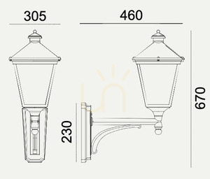 Outdoor wall lamp IP54 LONDON BIG 4116BL 9.5W 3000K black - premium NORLYS. small 1