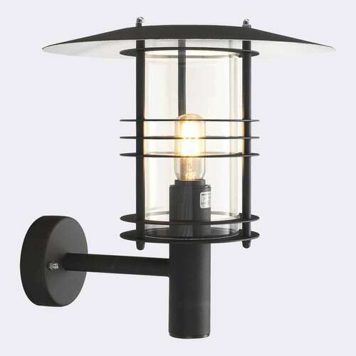 Check STOCKHOLM 286BL Black E27 outdoor wall lamp - NORLYS