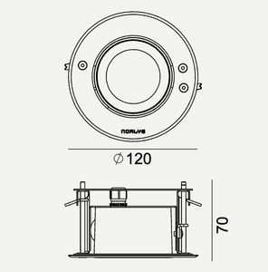 MOSS 6346GR 4W 3000K Graphite RAL7016 Norlys recessed outdoor luminaire. small 2