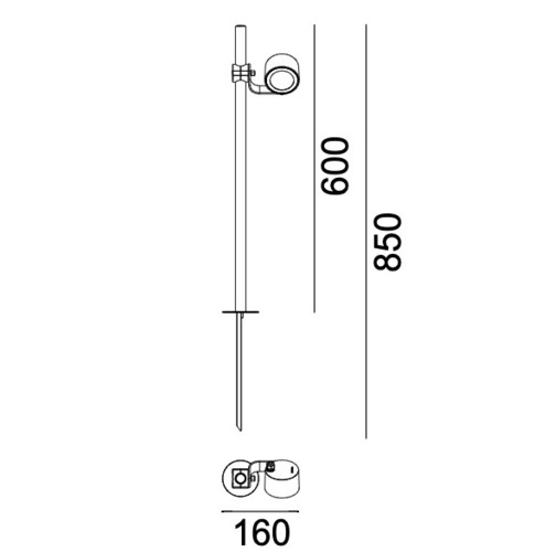 Check MOSS 6600GR 8W 3000K Graphite Outdoor Spotlight RAL7016 Norlys.