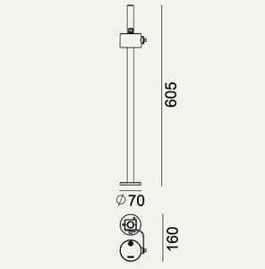 NORLYS MOSS 6706GR outdoor spotlight with arm, 4 W, 3000 K, graphite RAL 7016 small 1