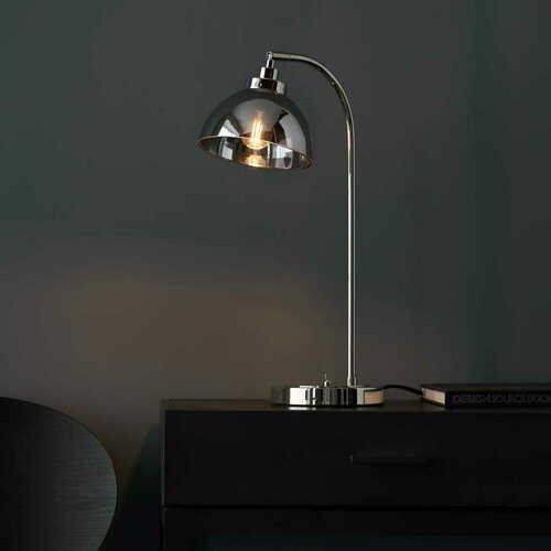 Check Endon Caspa Nickel Glass Table Lamp E14 100043