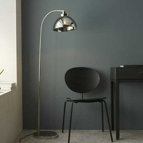 Check Endon Caspa Nickel Glass Floor Lamp 100045