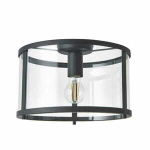 Endon Hopton Black Steel Glass E27 Dimmable Ceiling Light 101540 small 5