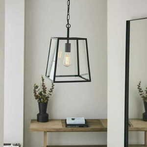 Pendant Light Endon Hurst Black Steel Glass E27 101541 small 3
