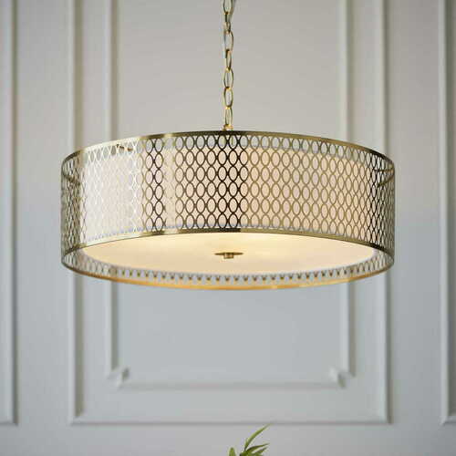 Check Endon Cordero 3 Light White Gold Pendant Light 101569
