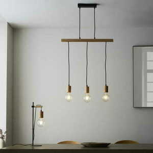 Endon Sven Black 3-Light Pendant Lamp Steel Wood E27 101678 small 2