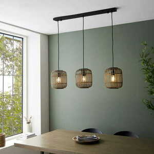 Endon Mathias Black Wood 3-Light Pendant Lamp 101775 small 3