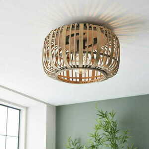 Endon Mathias Black Steel Wood Ceiling Light 40.5cm E27 101776 small 1