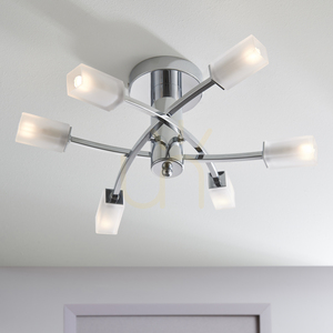 Endon Havana 6 Light Chrome White Ceiling Light 45.6cm small 4