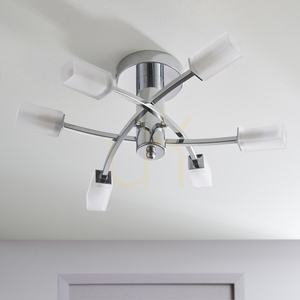 Endon Havana 6 Light Chrome White Ceiling Light 45.6cm small 8
