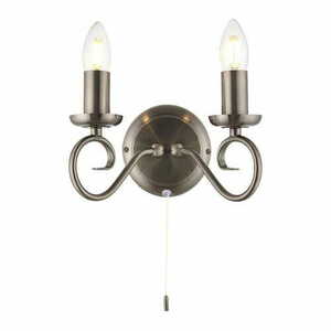 Endon Trafford 2 Light Silver Metal Classic Wall Light E14 Dimmable small 3