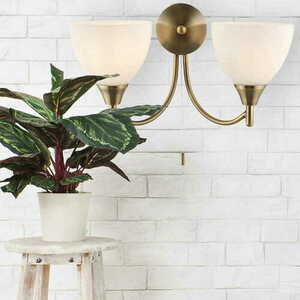 Endon Alton Brass Ecru 2-Light Wall Lamp 1805-2AN small 1