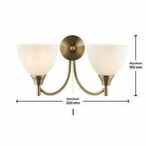 Endon Alton Brass Ecru 2-Light Wall Lamp 1805-2AN small 2