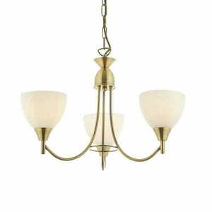 Pendant Light Endon Alton 1805-3AN Brass White 3-Light Classic Ceiling Lamp small 0