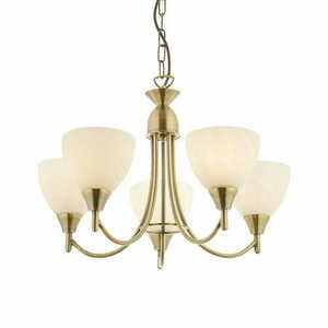 Pendant Light Endon Alton Brass White 5-Light 46cm Classic E14 small 0