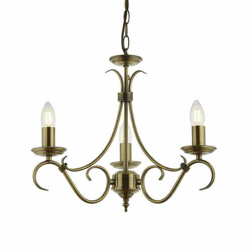 Check Endon Bernice 3 Light Brass Pendant Lamp