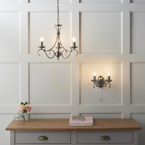 Endon Bernice 3 × E14 chandelier, antique brass finish, 39 cm, 2030-3AN small 6