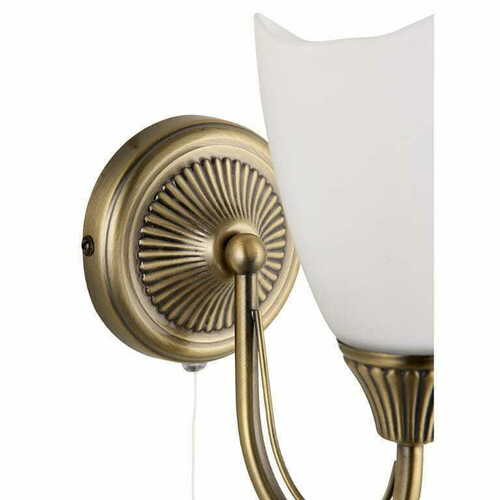Check Endon Haughton Brass White Classic E14 Wall Light 601-1AN