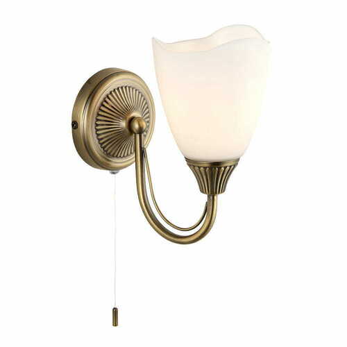 Check Endon Haughton Brass White Classic E14 Wall Light 601-1AN