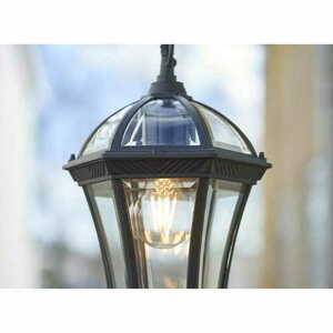 Outdoor Pendant Light Endon Drayton Black Transparent IP44 E27 Aluminium Glass 20 cm small 3