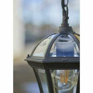 Outdoor Pendant Light Endon Drayton Black Transparent IP44 E27 Aluminium Glass 20 cm small 4