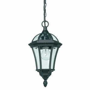 Outdoor Pendant Light Endon Drayton Black Transparent IP44 E27 Aluminium Glass 20 cm small 0
