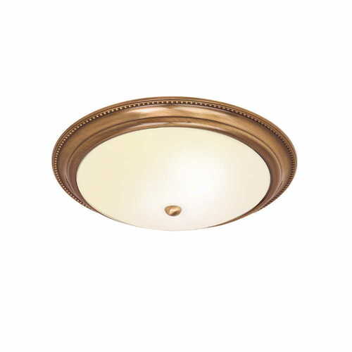 Check Endon Atlas Brass Ecru 2-Light Ceiling Lamp 91121