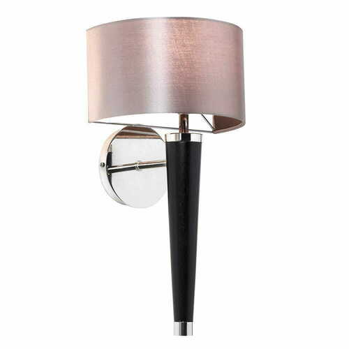 Check Endon Corvina Brown Black Chrome Fabric Wood Metal Wall Light CORVINA-1WB