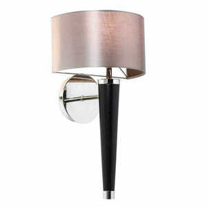Endon Corvina Brown Black Chrome Fabric Wood Metal Wall Light CORVINA-1WB small 0