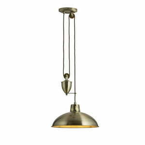 Endon Polka POLKA-AB Rise-and-Fall Pendant, Antique Brass, E27, 37 cm small 0