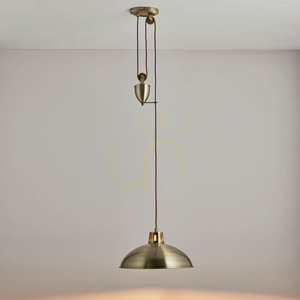 Endon Polka POLKA-AB Rise-and-Fall Pendant, Antique Brass, E27, 37 cm small 3