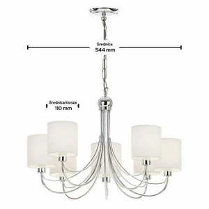 Endon Phantom 7-Light E14 Chrome Pendant with White Fabric Shades small 2