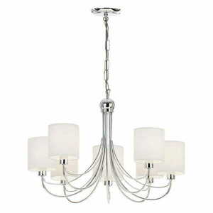 Endon Phantom 7-Light E14 Chrome Pendant with White Fabric Shades small 3