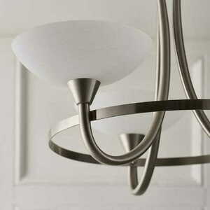 Endon Cagney 3-Light Nickel White Ceiling Light 55cm small 2