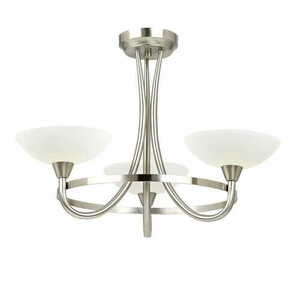Endon Cagney 3-Light Nickel White Ceiling Light 55cm small 0