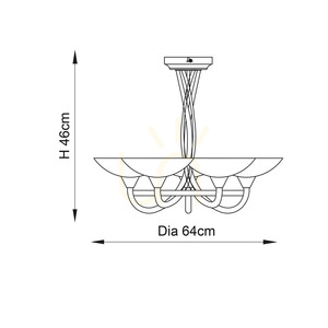 Endon Cagney CAGNEY-5AB 5-Light G9 Ceiling Light, Antique Brass Finish and White Glass small 10