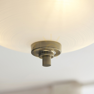 Endon Welles Semi-Flush Ceiling Light, 3×E27, Antique Brass and White Glass, 41 cm small 7