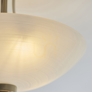 Endon Welles Semi-Flush Ceiling Light, 3×E27, Antique Brass and White Glass, 41 cm small 8
