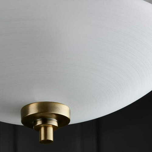Check Endon Welles 3 Light Brass Glass Ceiling Light White Mossy 41cm