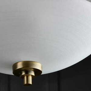 Endon Welles Semi-Flush Ceiling Light, 3×E27, Antique Brass and White Glass, 41 cm small 1