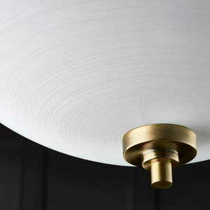 Endon Welles Semi-Flush Ceiling Light, 3×E27, Antique Brass and White Glass, 41 cm small 3