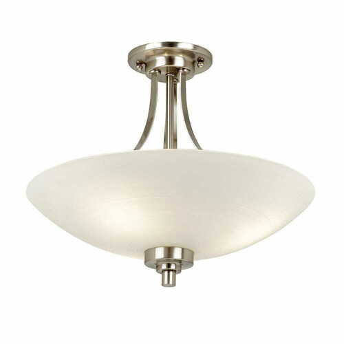 Check Endon Welles 3 Light White Silver Glass Ceiling Light 41cm E27 Dimmable