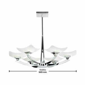 Endon Ayres 6-Light Chrome White Ceiling Light 66.5cm small 2