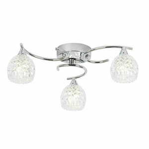 Endon Boyer 3 Light Chrome Glass Ceiling Light 40cm small 3