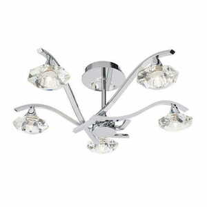 Endon Langella 5 Light Chrome Crystal Ceiling Light 55cm LANGELLA-5CH small 0