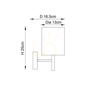 Endon Brio BRIO-1WBAB E14 Wall Light, Antique Brass Finish, Cream Fabric Shade small 9